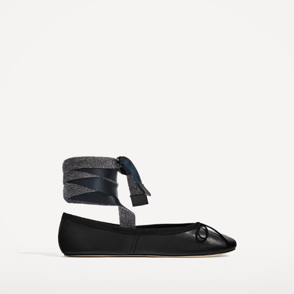 Zara Leather Ballerinas with interchange straps